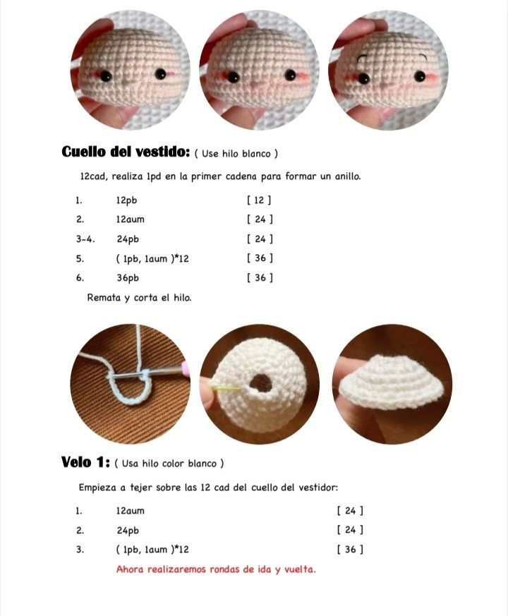Tutorial crochet amigurumi monja negra paso a paso