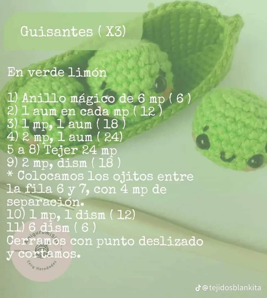 Tutorial Crochet Amigurumi Peas in a Pod Pattern