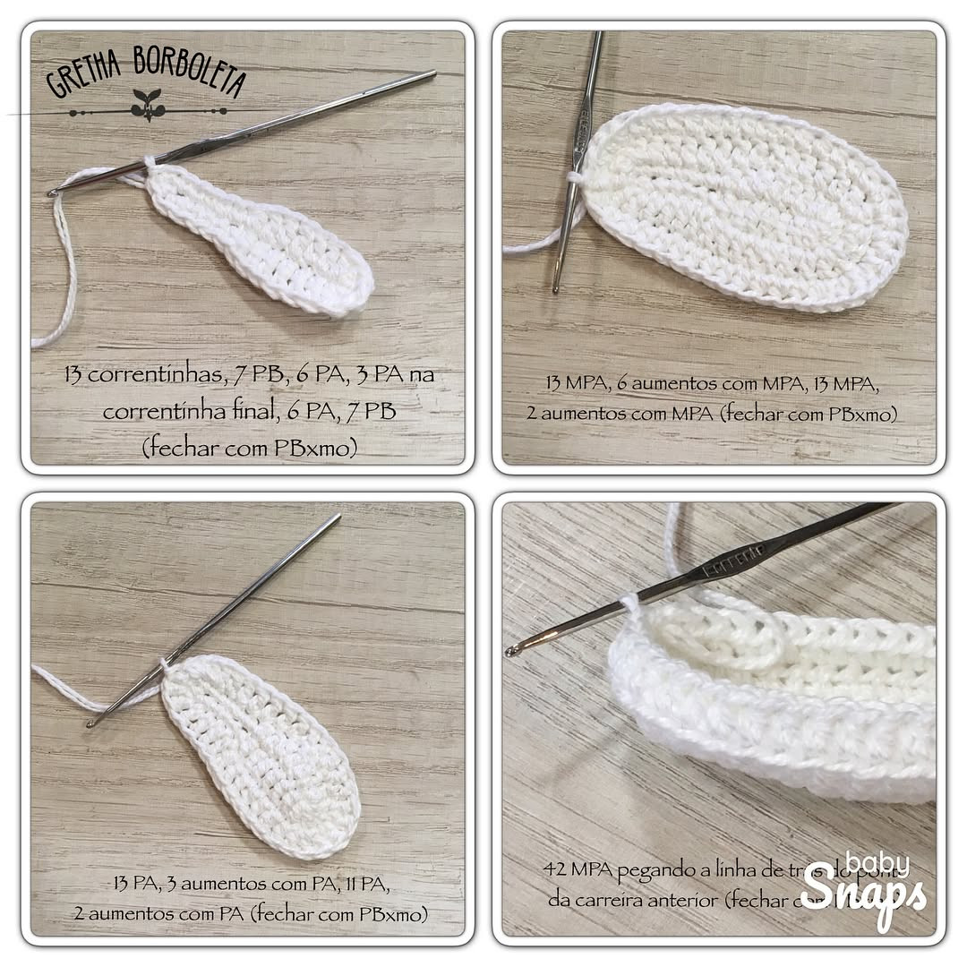 Tutorial crochet baby sneakers black and white high top shoes pattern