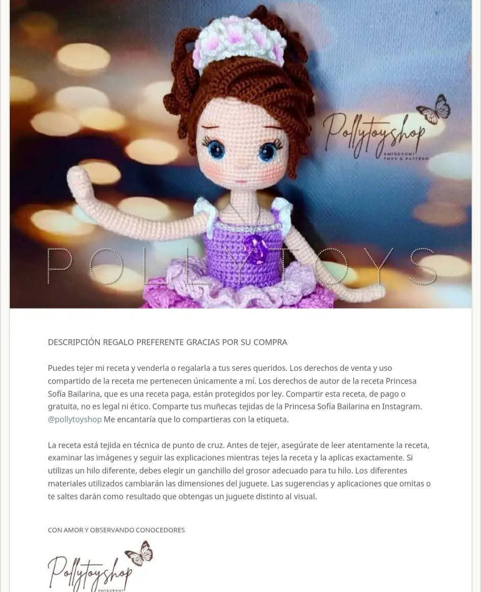 Tutorial crochet búp bê Sofia mặc váy múa ba lê màu tím