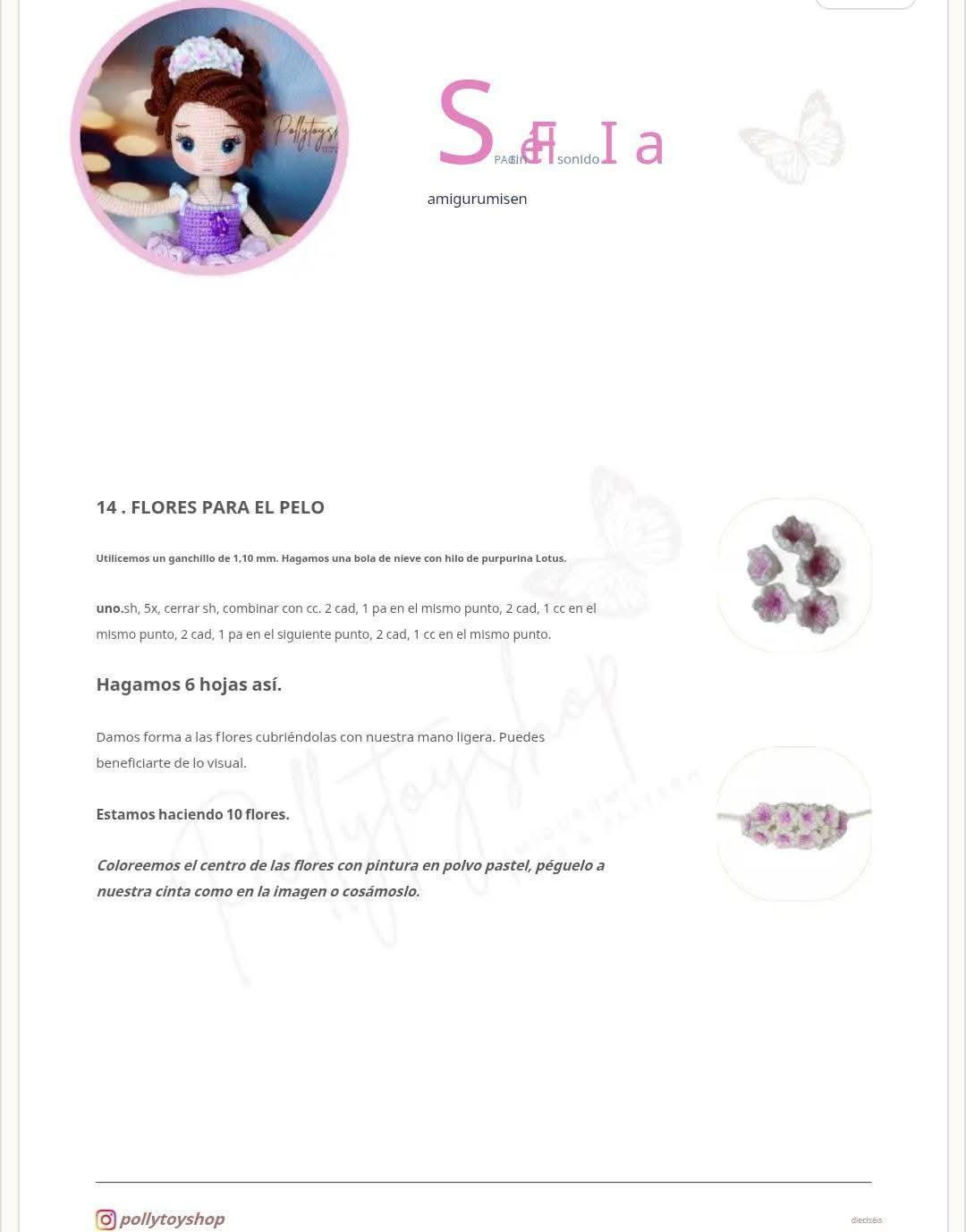 Tutorial crochet búp bê Sofia mặc váy múa ba lê màu tím