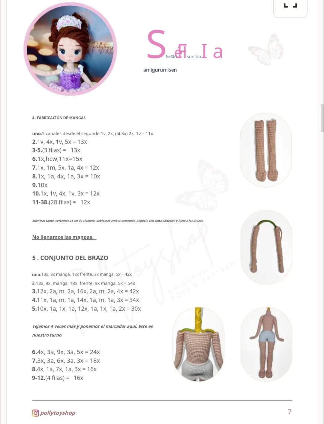 Tutorial crochet búp bê Sofia mặc váy múa ba lê màu tím