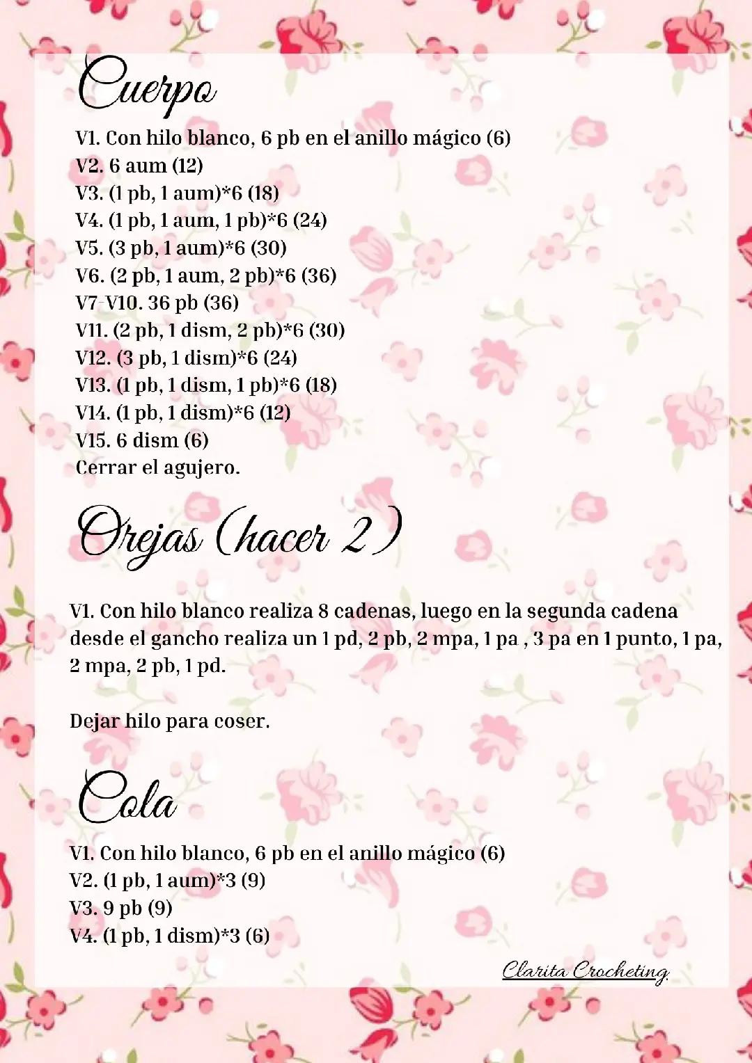 Tutorial Crochet Conejo en la Flor: Patrón Amigurumi Blanco y Rosa