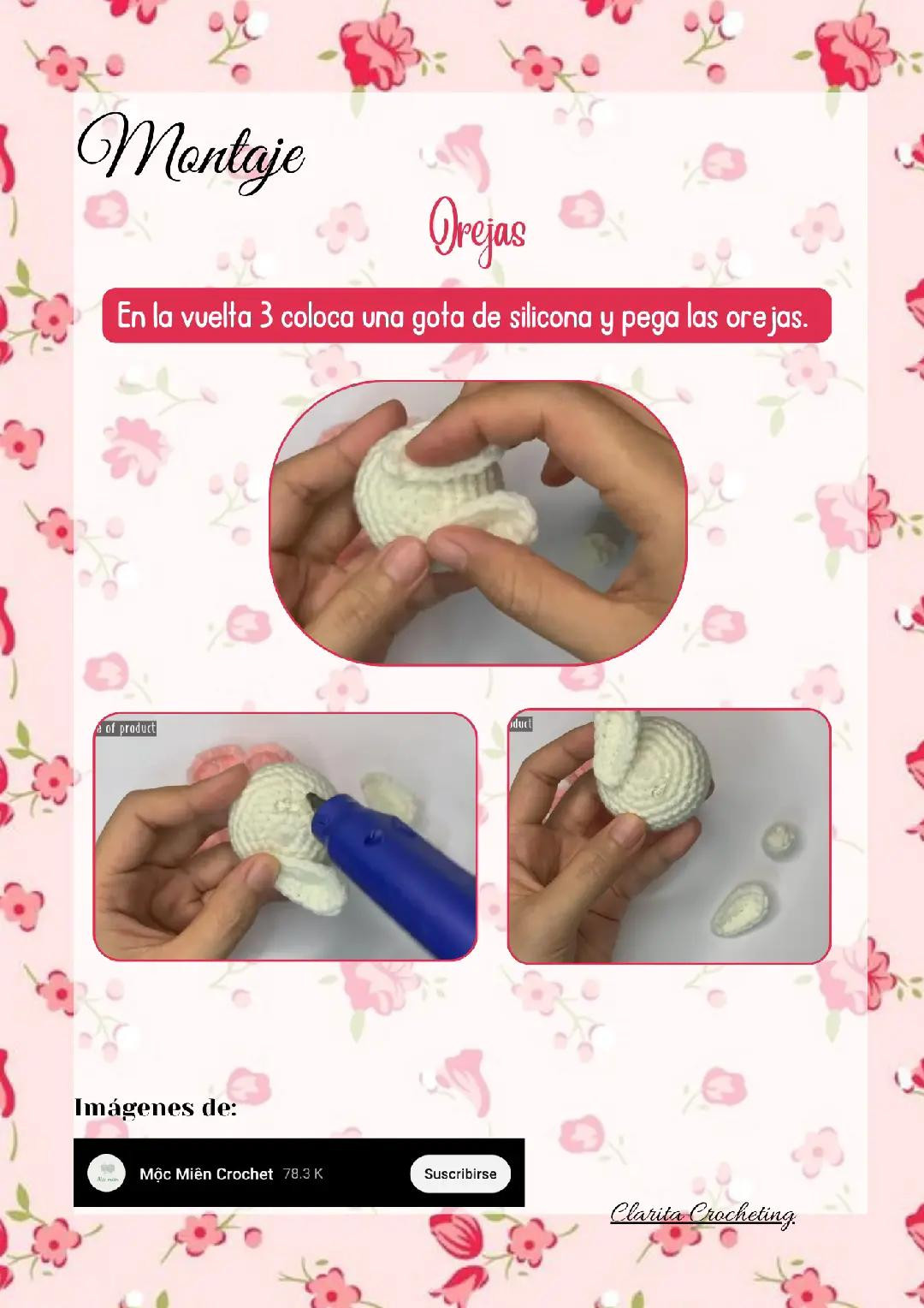 Tutorial Crochet Conejo en la Flor: Patrón Amigurumi Blanco y Rosa