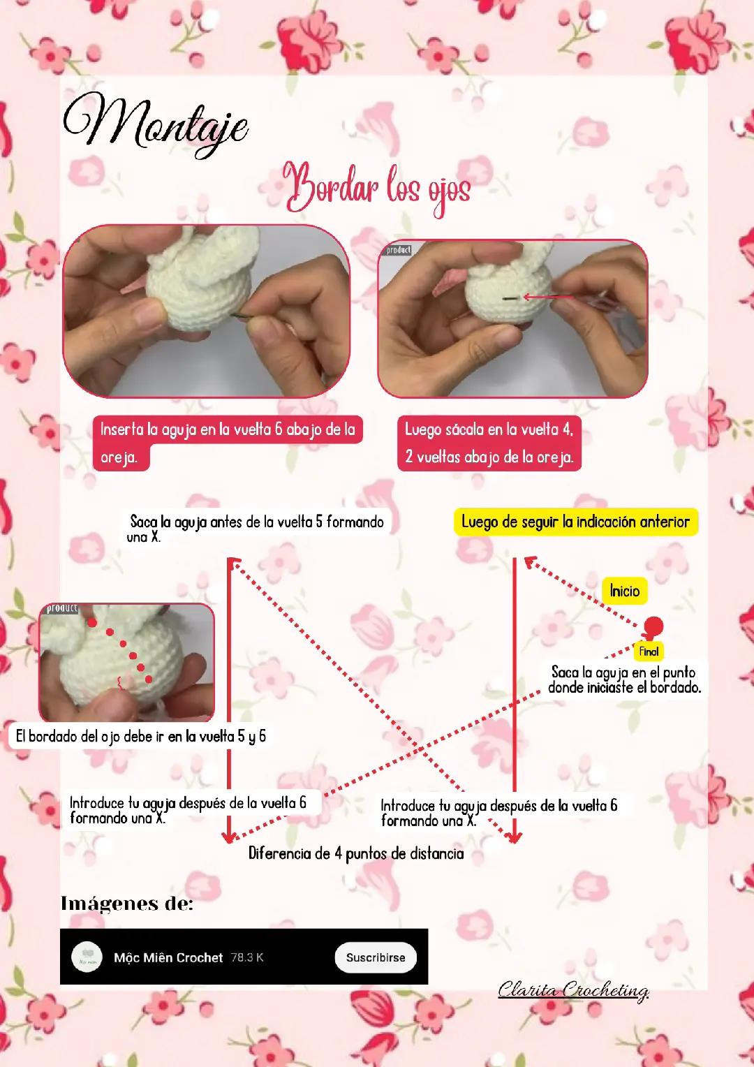 Tutorial Crochet Conejo en la Flor: Patrón Amigurumi Blanco y Rosa