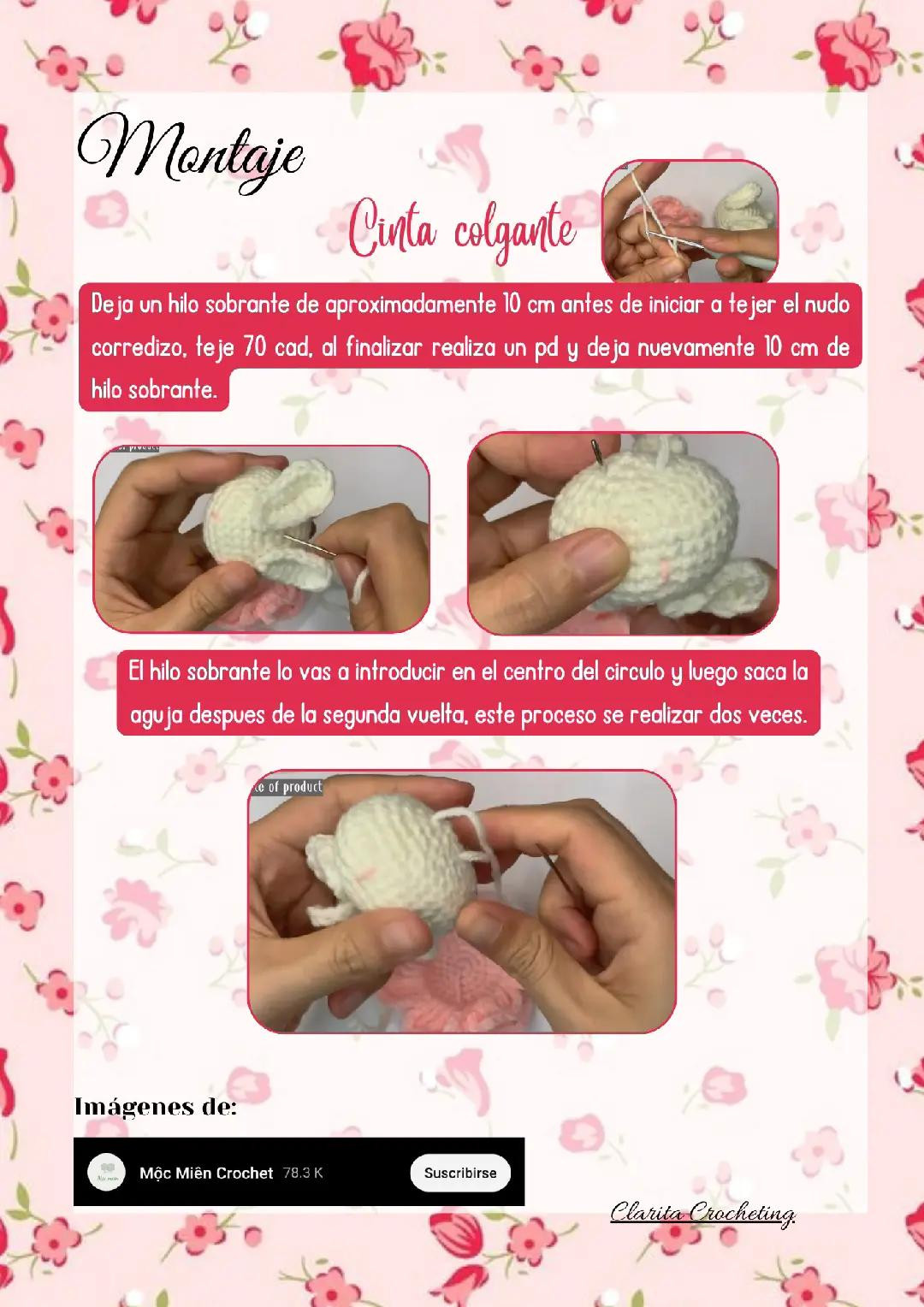 Tutorial Crochet Conejo en la Flor: Patrón Amigurumi Blanco y Rosa