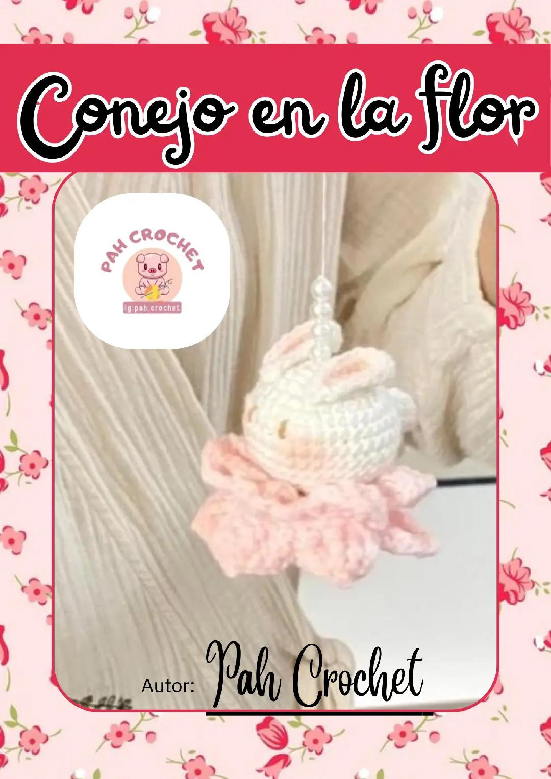 Tutorial Crochet Conejo en la Flor: Patrón Amigurumi Blanco y Rosa