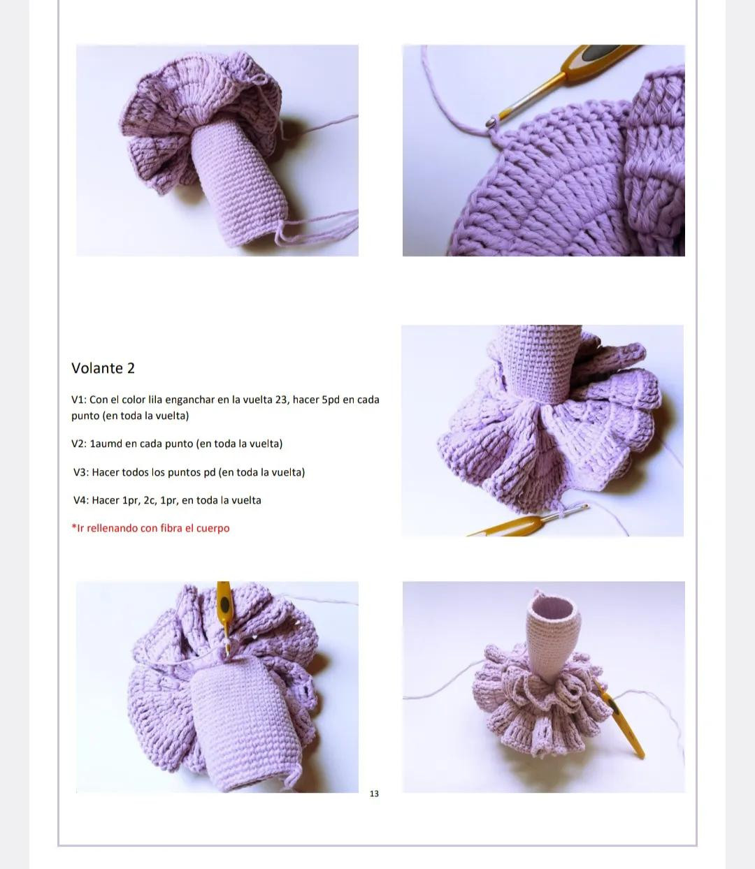 Tutorial Crochet Doll Lola: Red and Purple Spanish Flapper Style