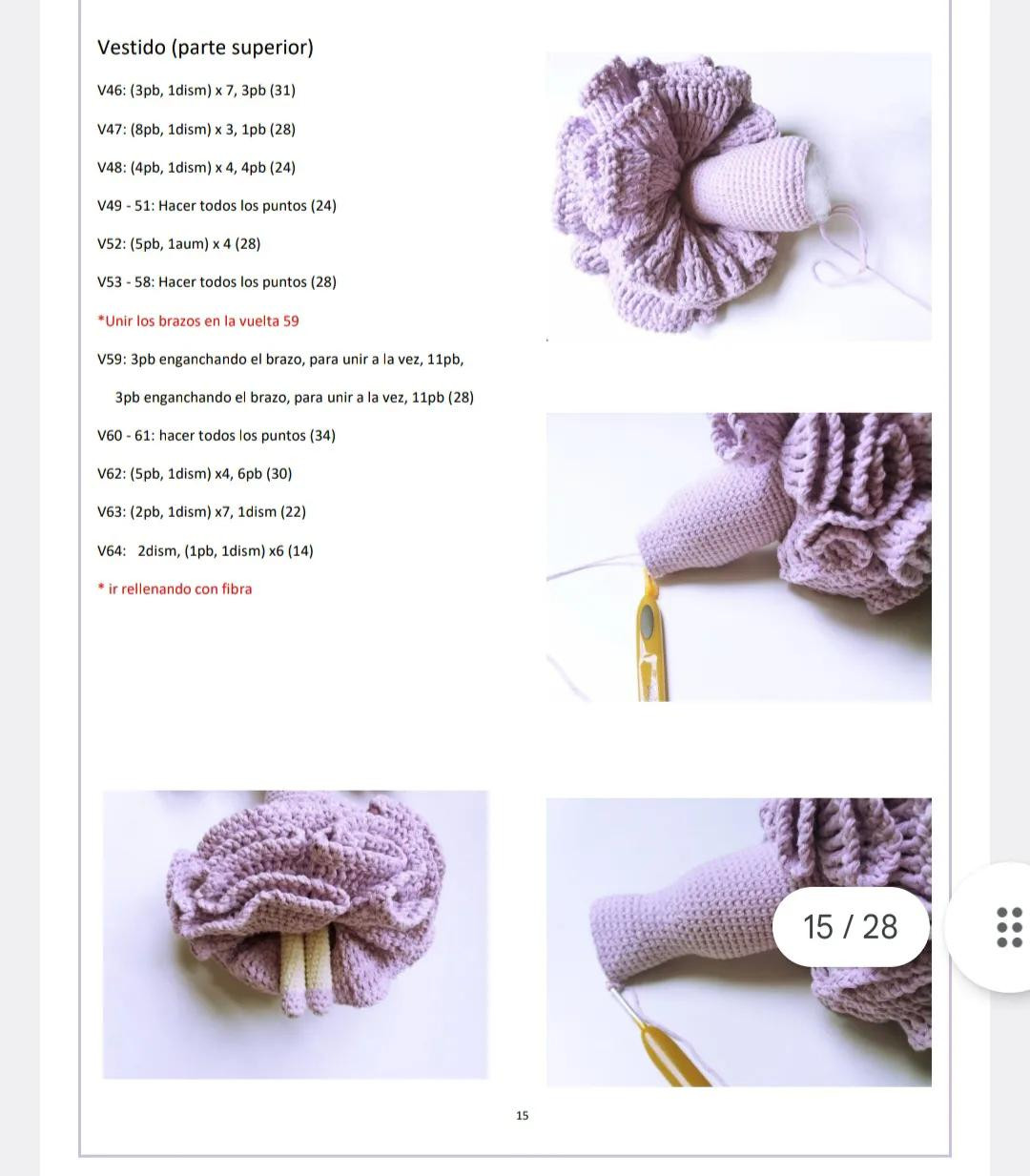 Tutorial Crochet Doll Lola: Red and Purple Spanish Flapper Style