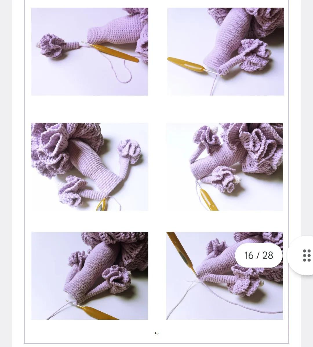 Tutorial Crochet Doll Lola: Red and Purple Spanish Flapper Style