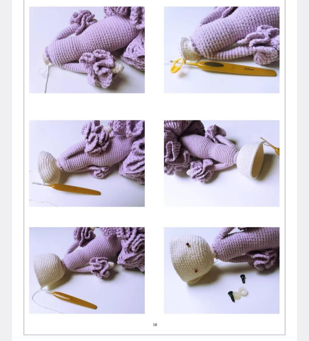 Tutorial Crochet Doll Lola: Red and Purple Spanish Flapper Style