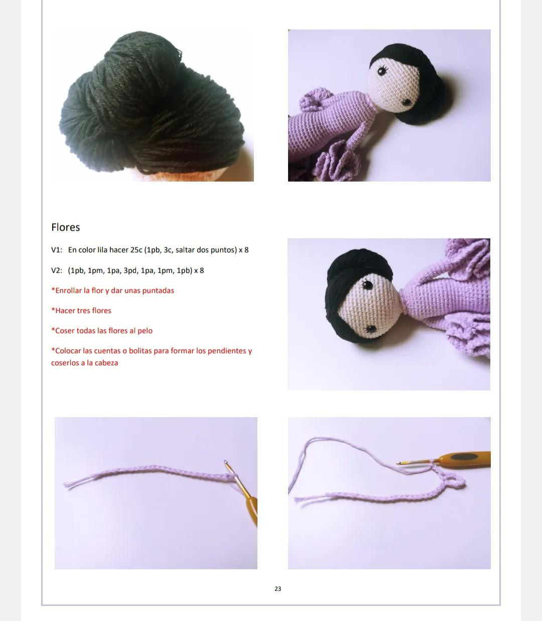 Tutorial Crochet Doll Lola: Red and Purple Spanish Flapper Style