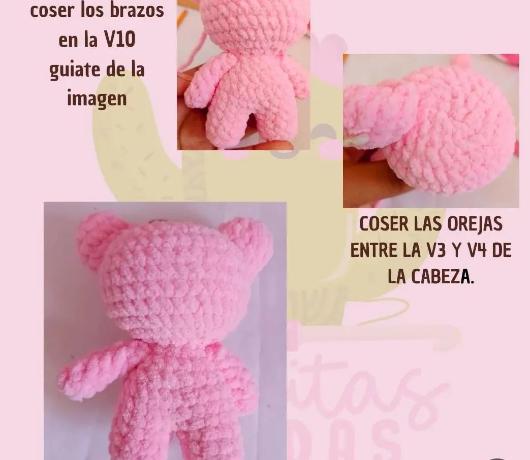 Tutorial Crochet Llavero Gato Rosa con Corazón