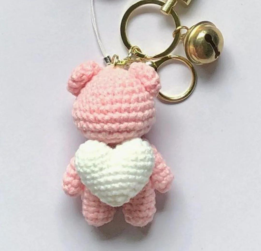 Tutorial Crochet Llavero Gato Rosa con Corazón