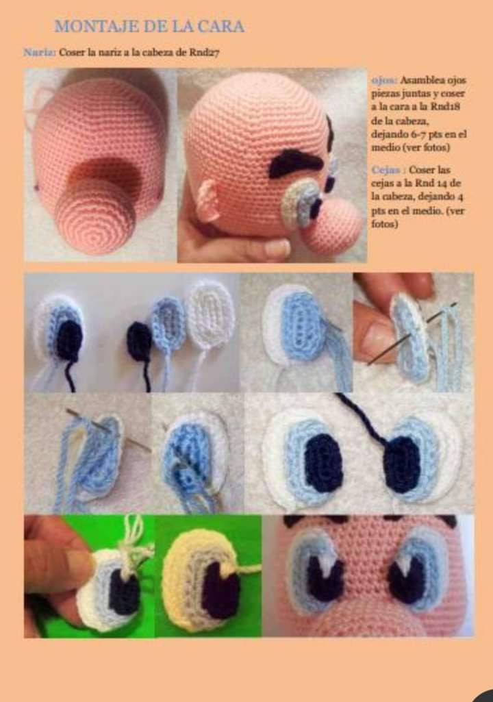 Tutorial crochet paso a paso para hacer amigurumi de Mario Bros, patrón completo con instrucciones en español