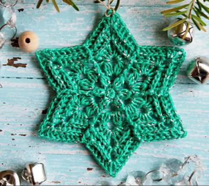 Tutorial Crochet Star Ornament with Pattern Chart