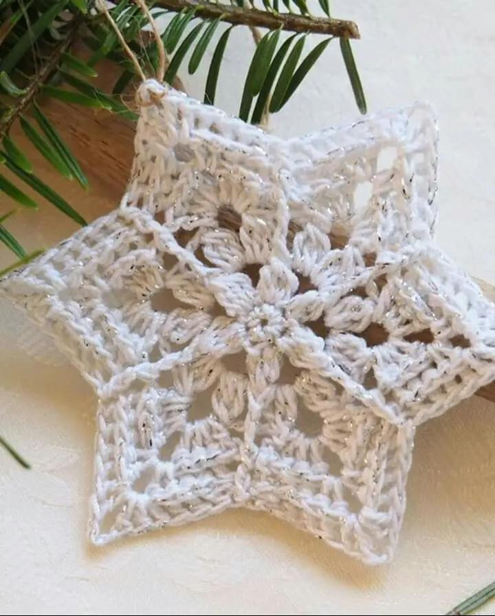 Tutorial Crochet Star Ornament with Pattern Chart