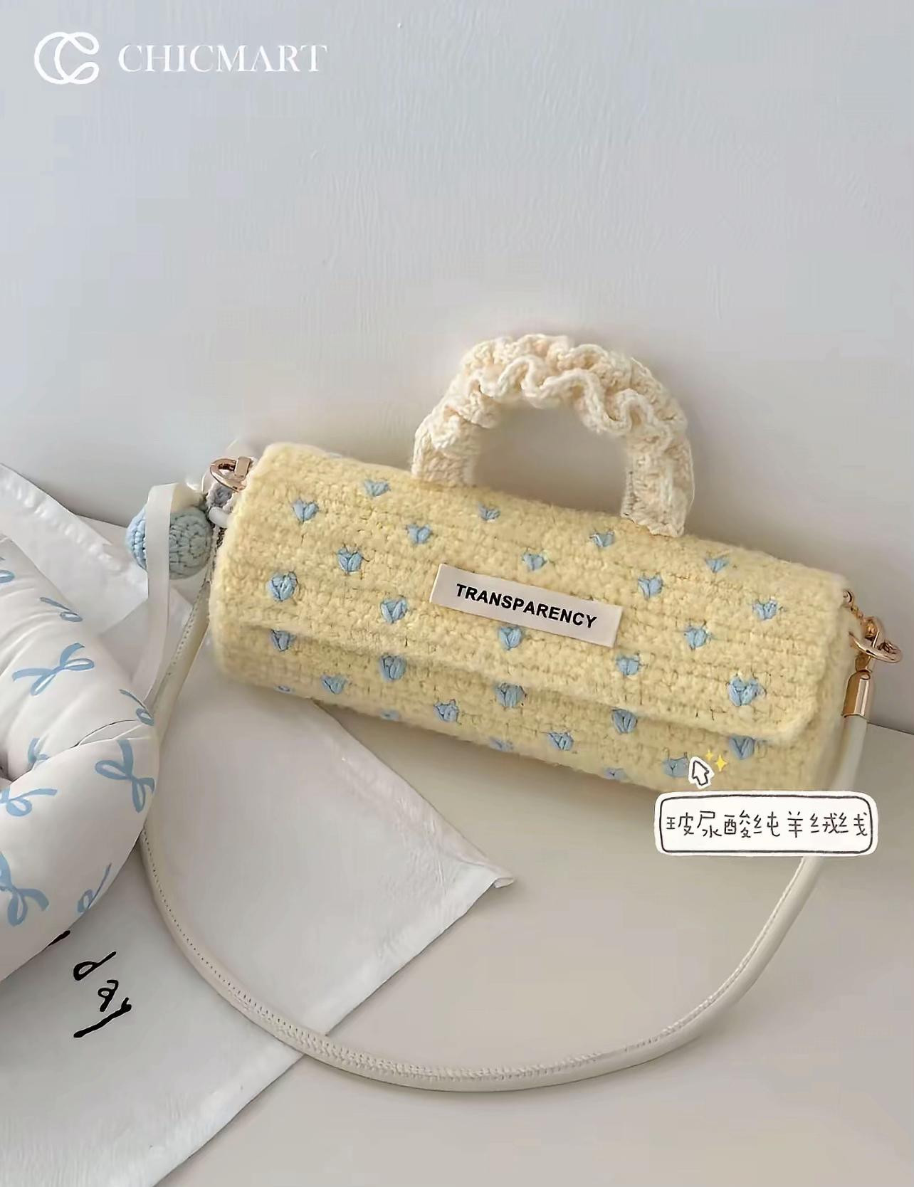 Tutorial Crochet Yellow Heart Underarm Bag Chart