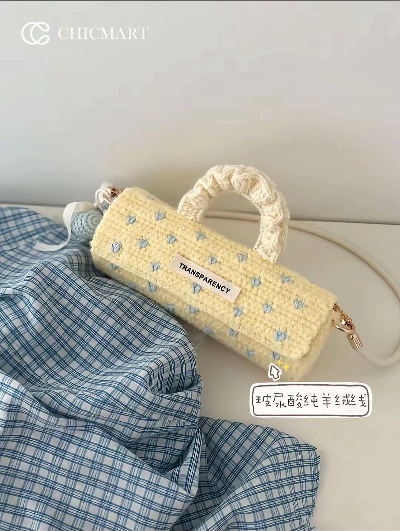 Tutorial Crochet Yellow Heart Underarm Bag Chart