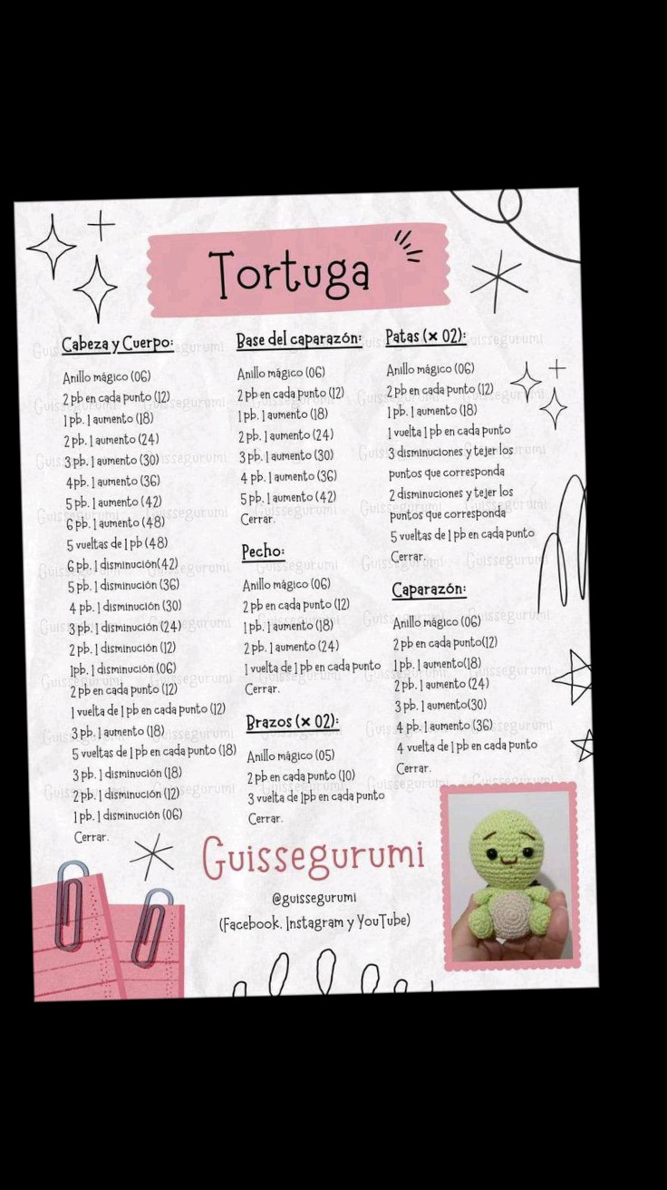 Tutorial de Amigurumi Tortuga Verde