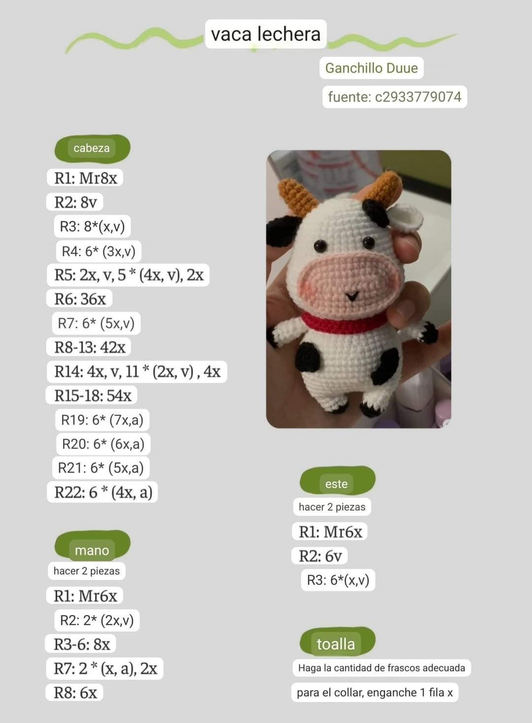 Tutorial Ganchillo Vaca Lechera Amigurumi