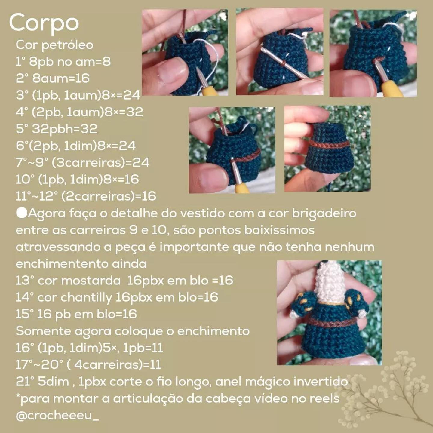 Tutorial Gratuito de Amigurumi Merida - Receita Completa com Fios e Passo a Passo