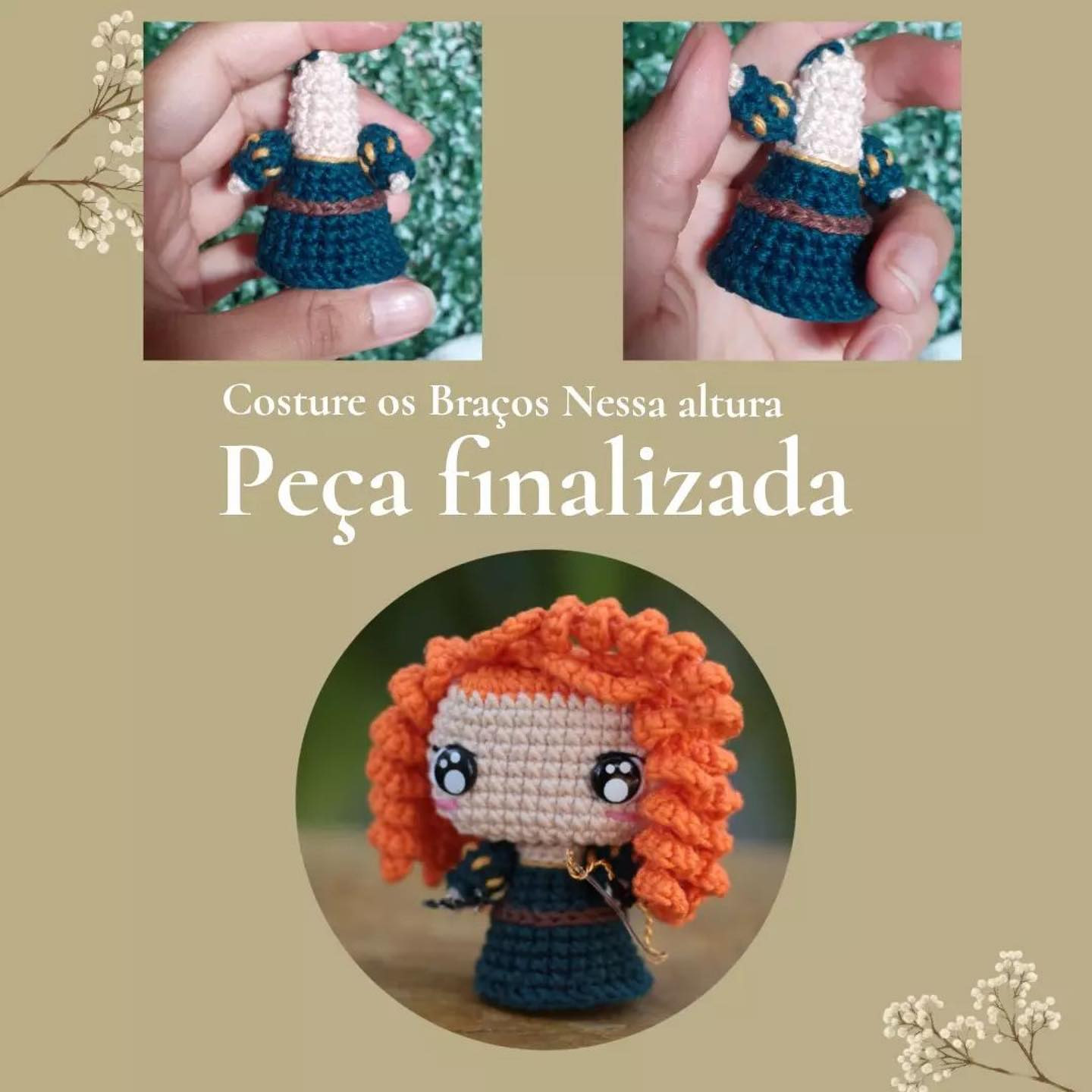 Tutorial Gratuito de Amigurumi Merida - Receita Completa com Fios e Passo a Passo