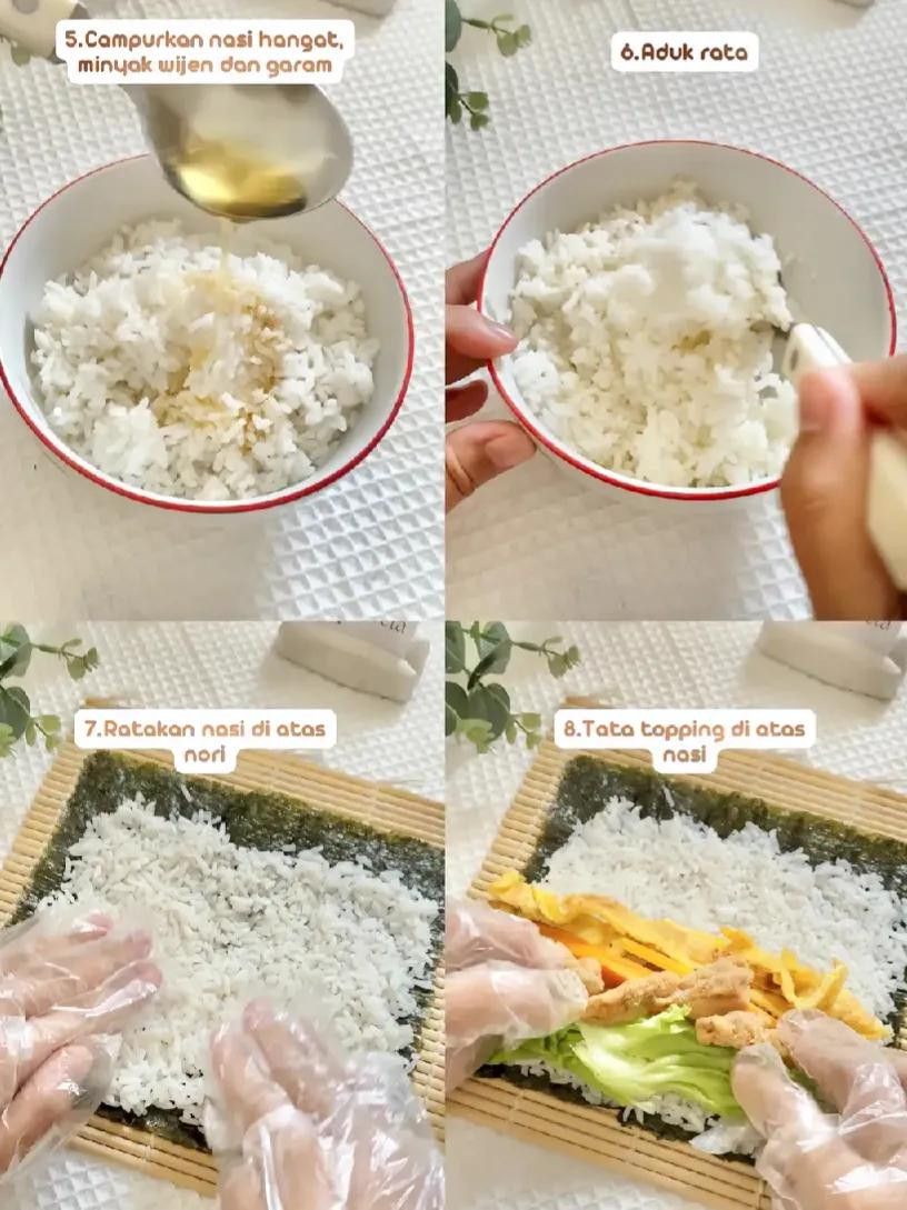 Tutorial Kimbap ayam crispy: hướng dẫn làm cuộn cơm hải tảo nhân thịt gà giòn