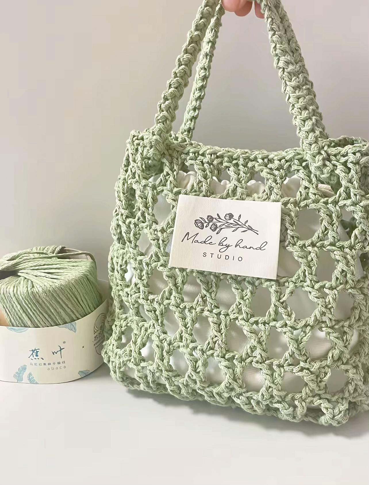 Tutorial: Light Green Crochet Mesh Tote Bag with X-Stitch Pattern