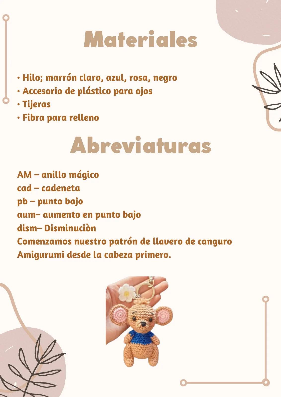 Tutorial Llavero Canguro Amigurumi Crochet