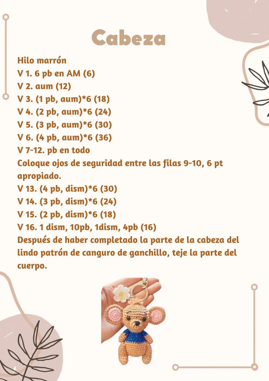 Tutorial Llavero Canguro Amigurumi Crochet