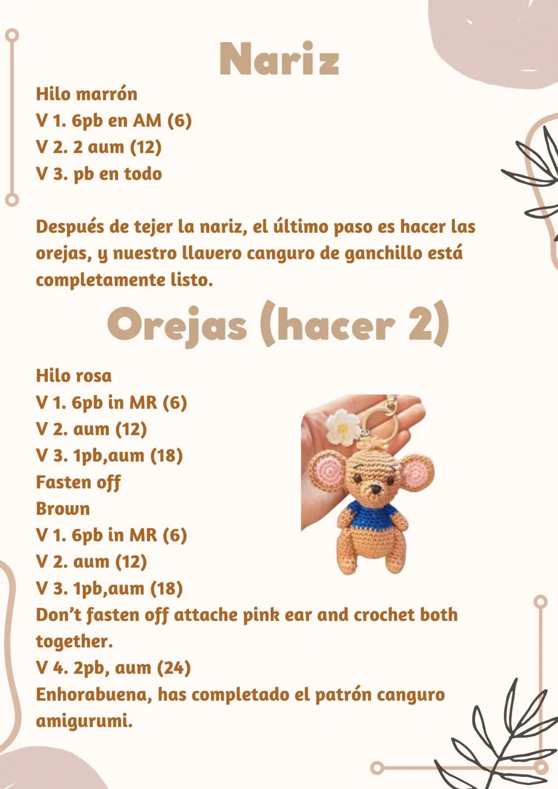 Tutorial Llavero Canguro Amigurumi Crochet