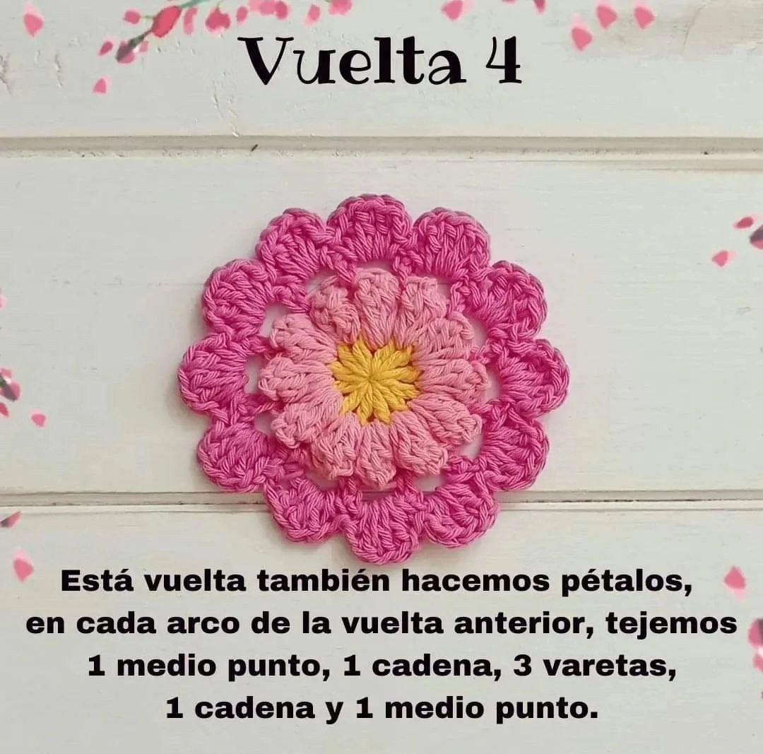 Tutorial Manta Flowers: Hướng dẫn móc len hoa hồng và vàng từng vòng