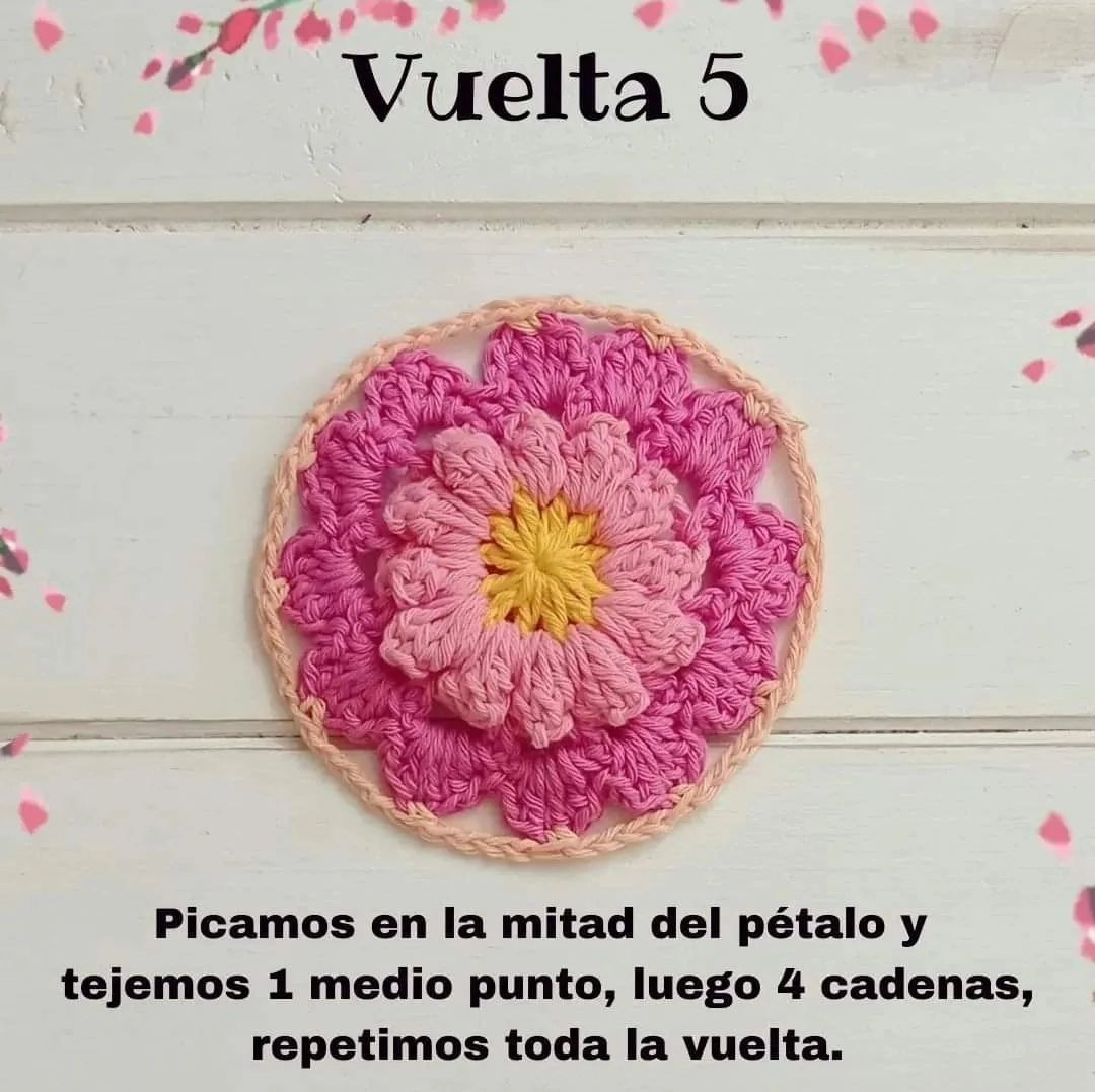 Tutorial Manta Flowers: Hướng dẫn móc len hoa hồng và vàng từng vòng