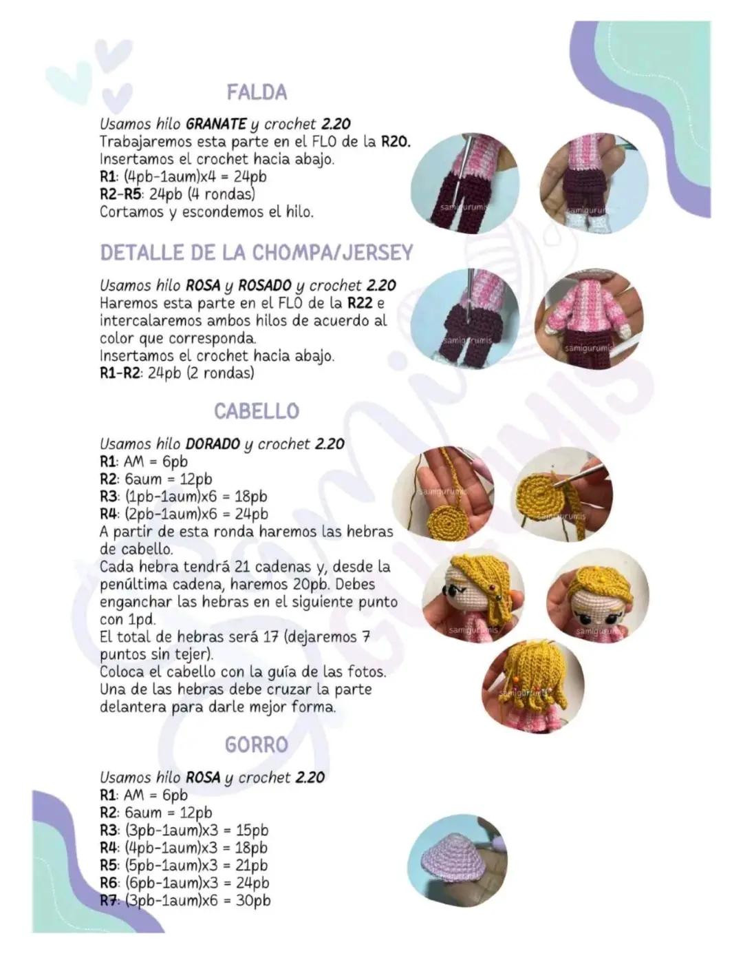 Tutorial Móc Len Búp bê Amigurumi Gái Xinh Màu Hồng