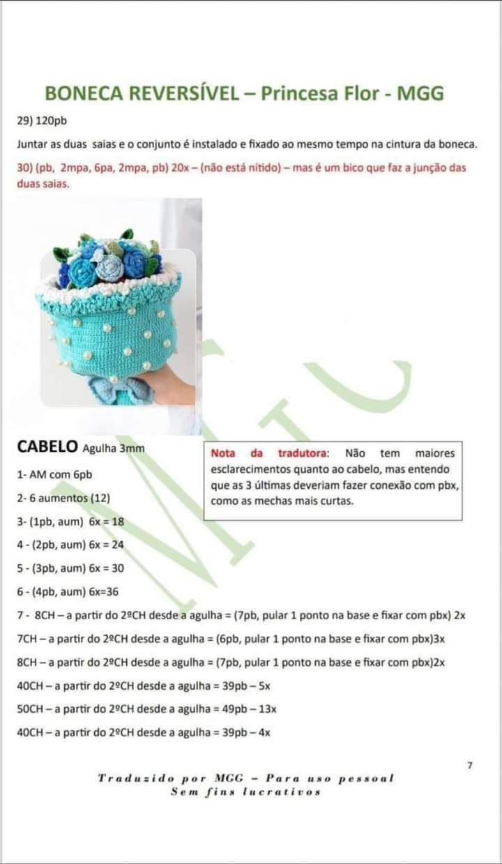 Tutorial Móc Len Búp bê Biến Hình Princess Flor - Princesa de Flores