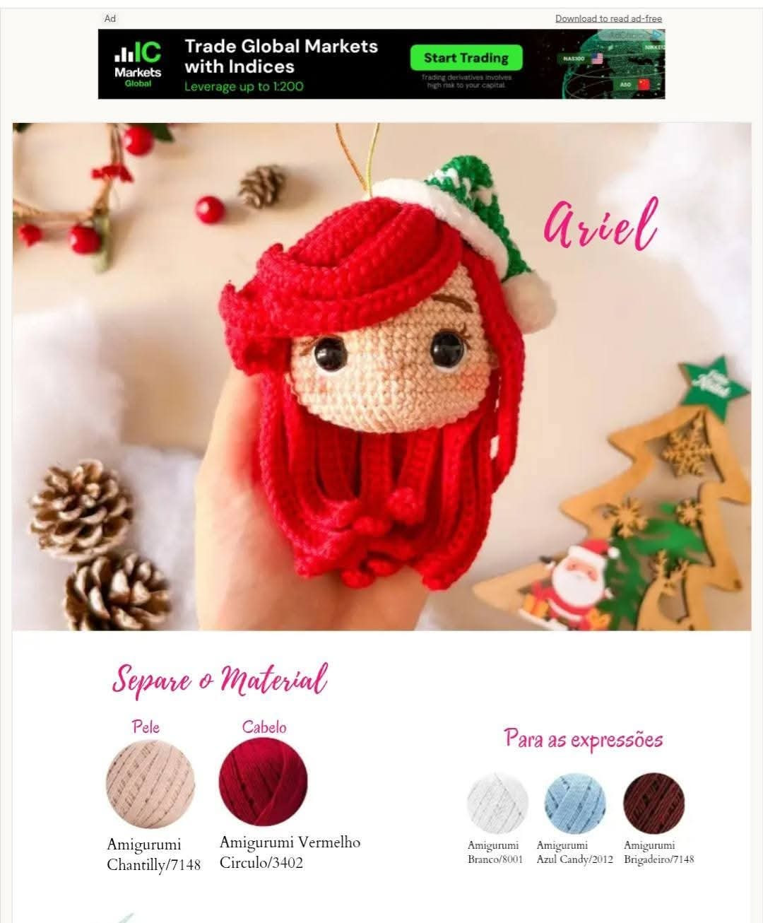 Tutorial Móc Len Búp bê Công chúa và Mũ Giáng sinh