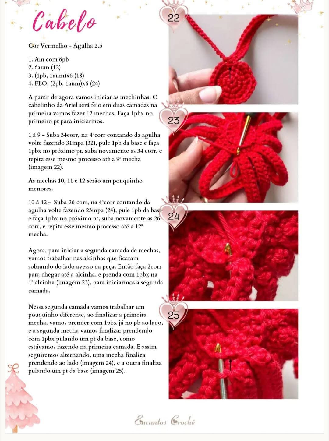 Tutorial Móc Len Búp bê Công chúa và Mũ Giáng sinh