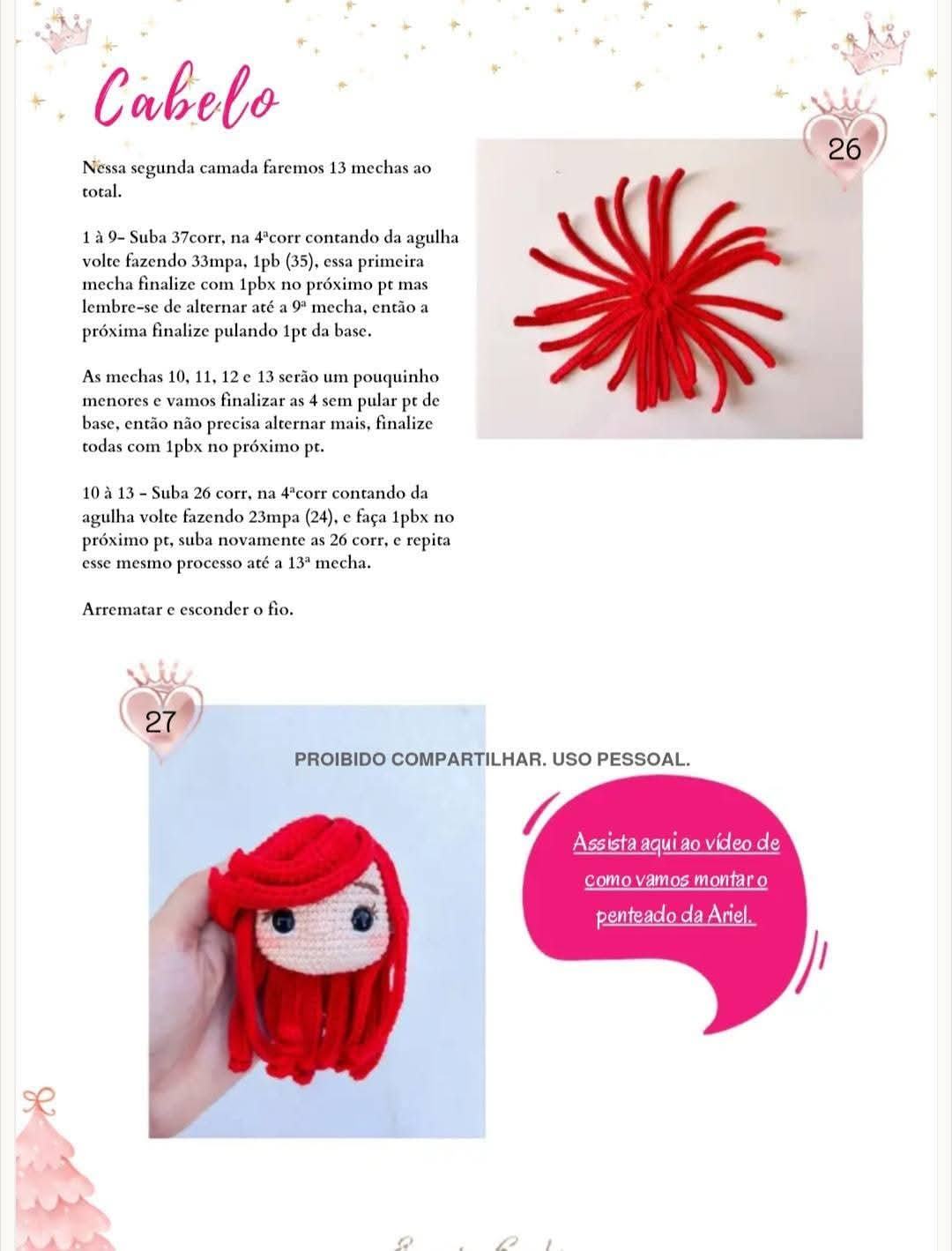 Tutorial Móc Len Búp bê Công chúa và Mũ Giáng sinh