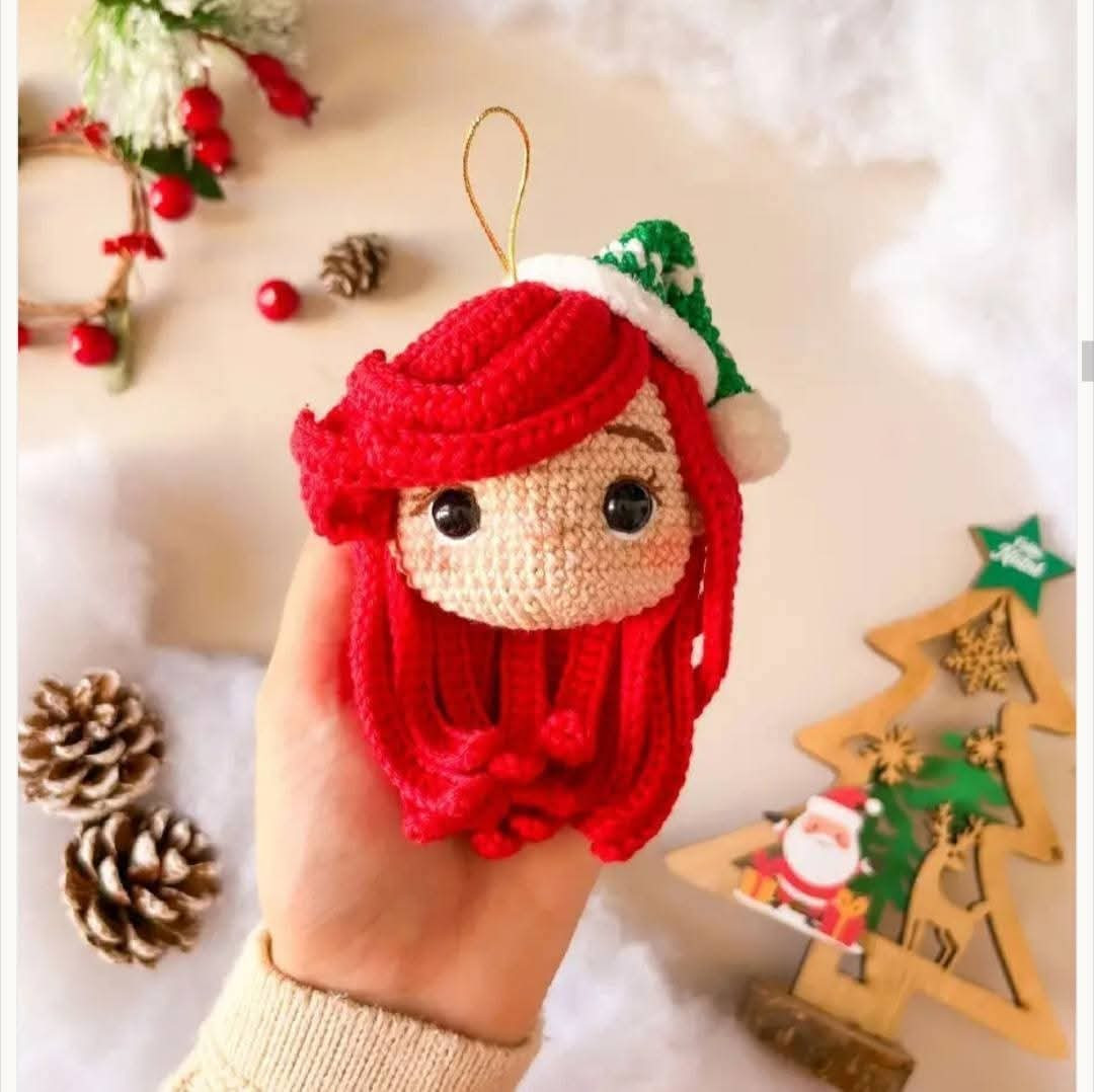 Tutorial Móc Len Búp bê Công chúa và Mũ Giáng sinh