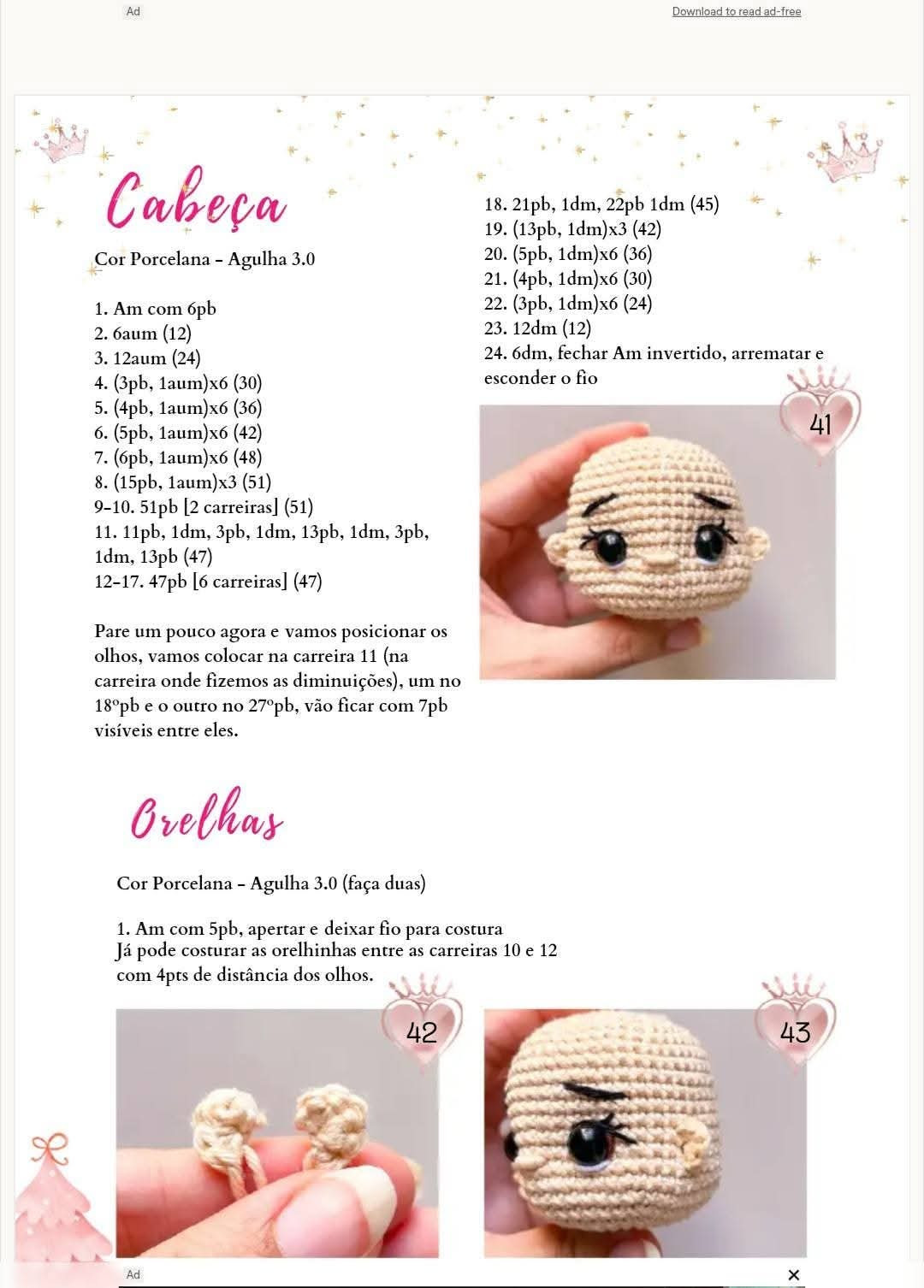 Tutorial Móc Len Búp bê Công chúa và Mũ Giáng sinh