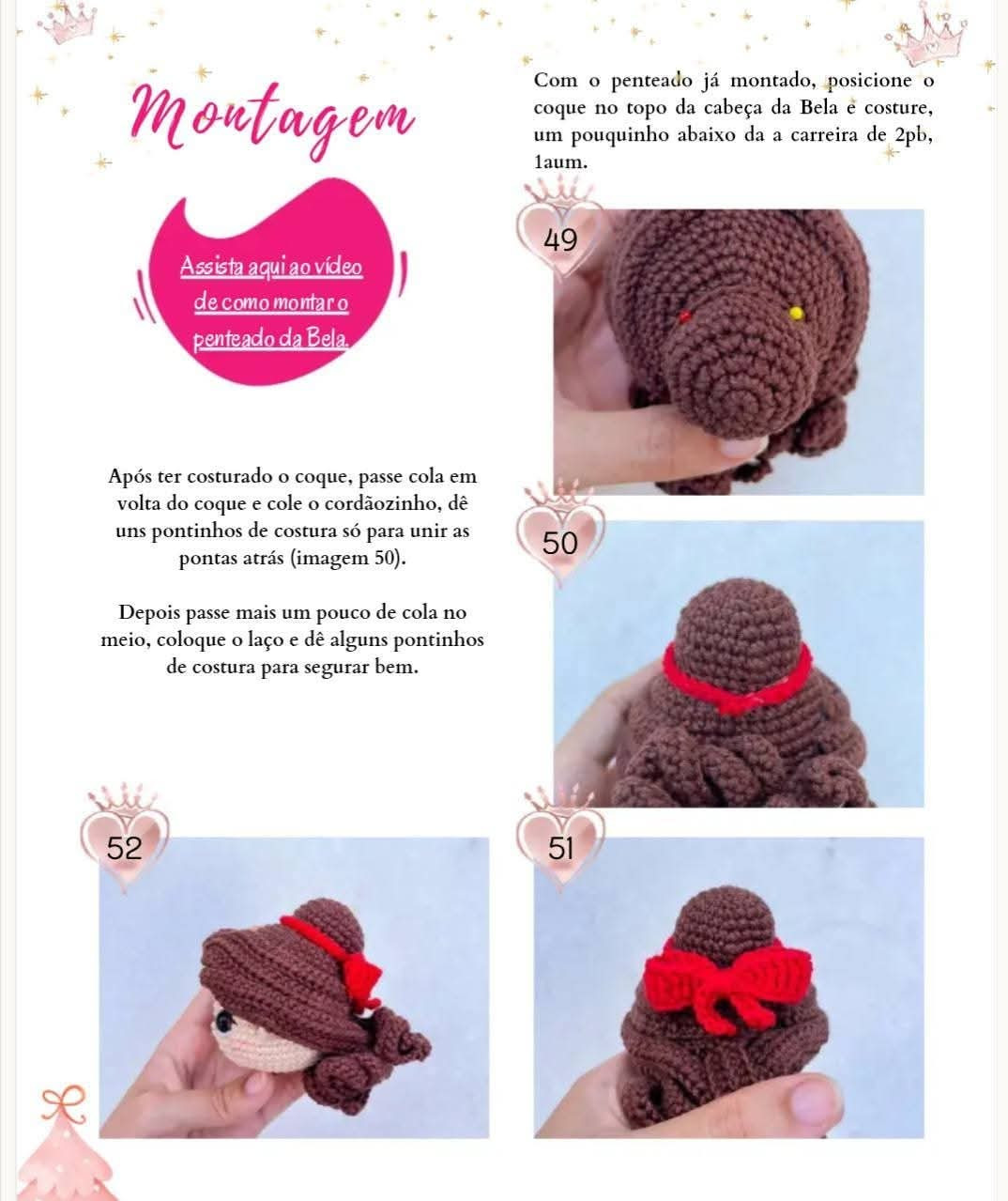 Tutorial Móc Len Búp bê Công chúa và Mũ Giáng sinh