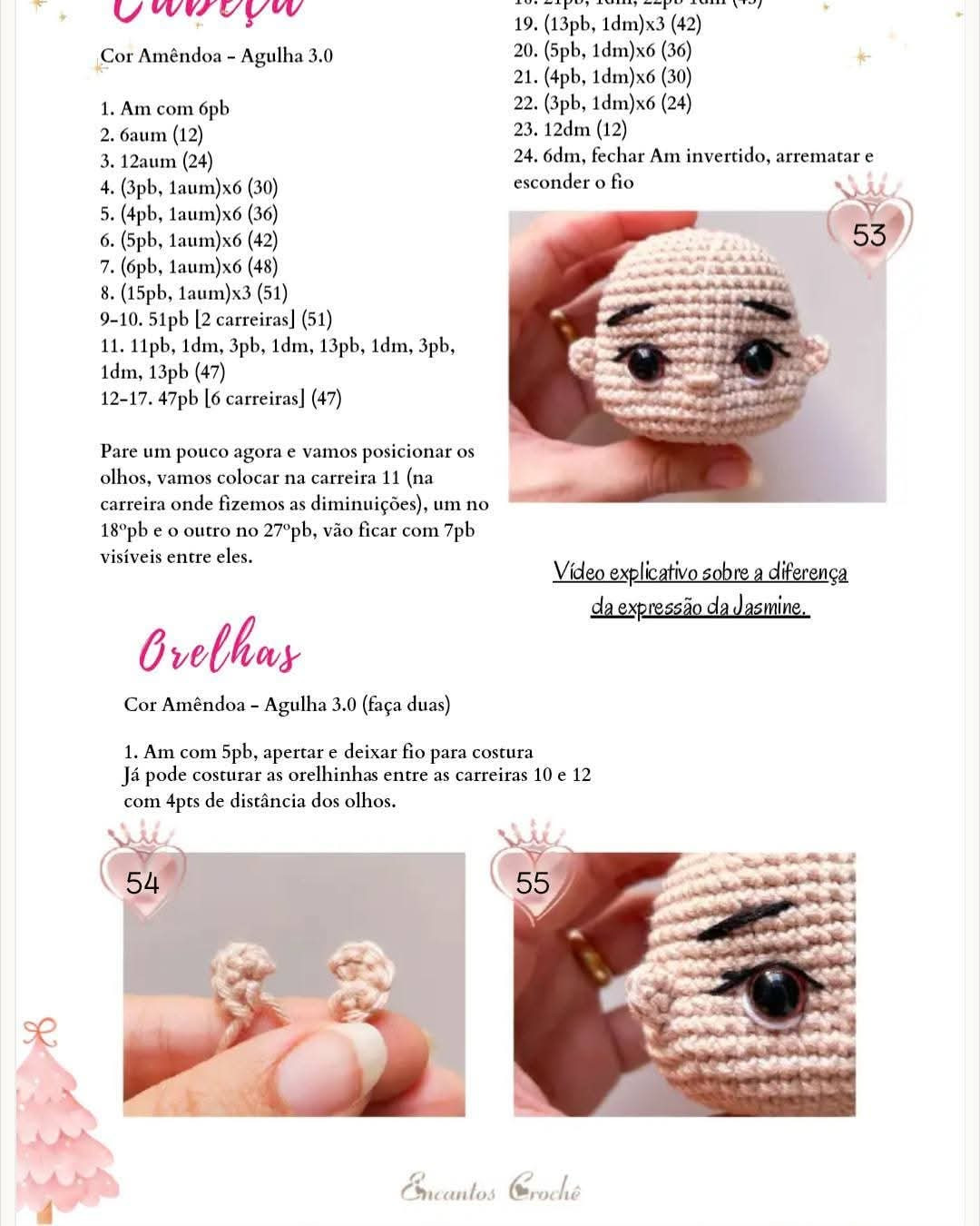 Tutorial Móc Len Búp bê Công chúa và Mũ Giáng sinh