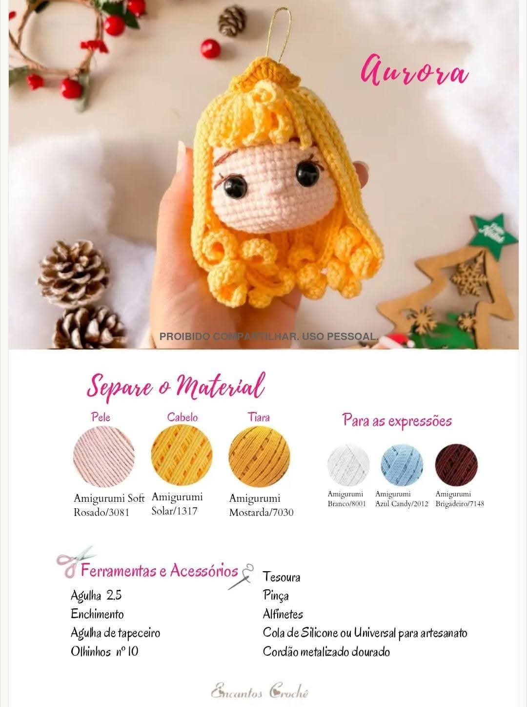 Tutorial Móc Len Búp bê Công chúa và Mũ Giáng sinh