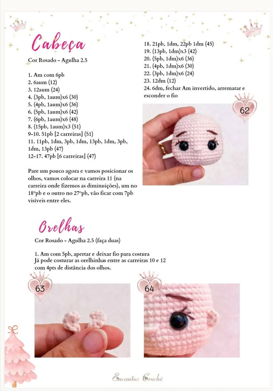 Tutorial Móc Len Búp bê Công chúa và Mũ Giáng sinh