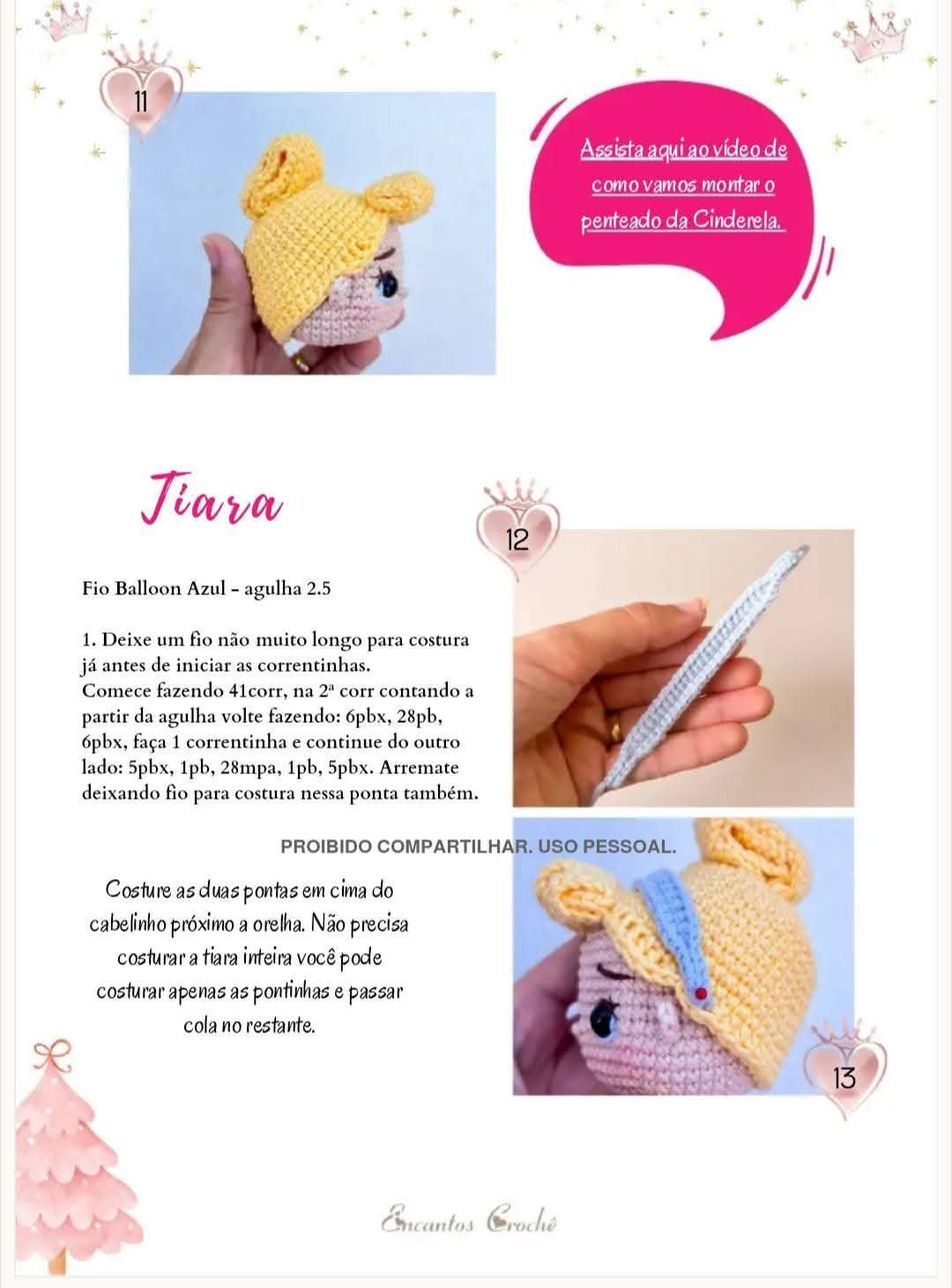 Tutorial Móc Len Búp bê Công chúa và Mũ Giáng sinh