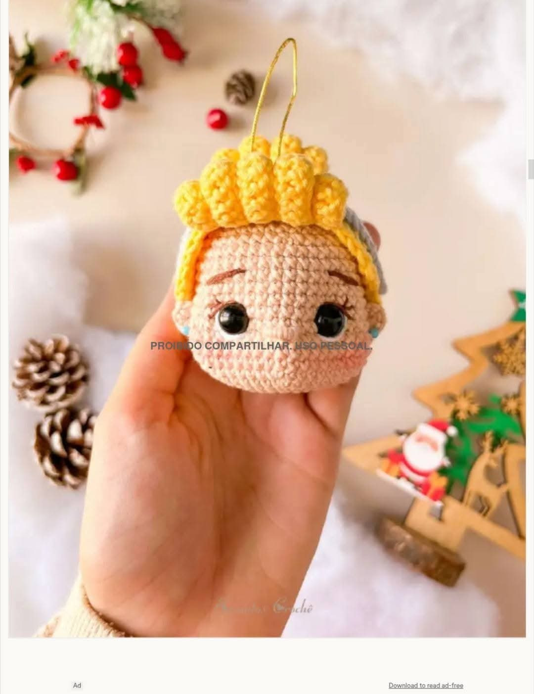 Tutorial Móc Len Búp bê Công chúa và Mũ Giáng sinh