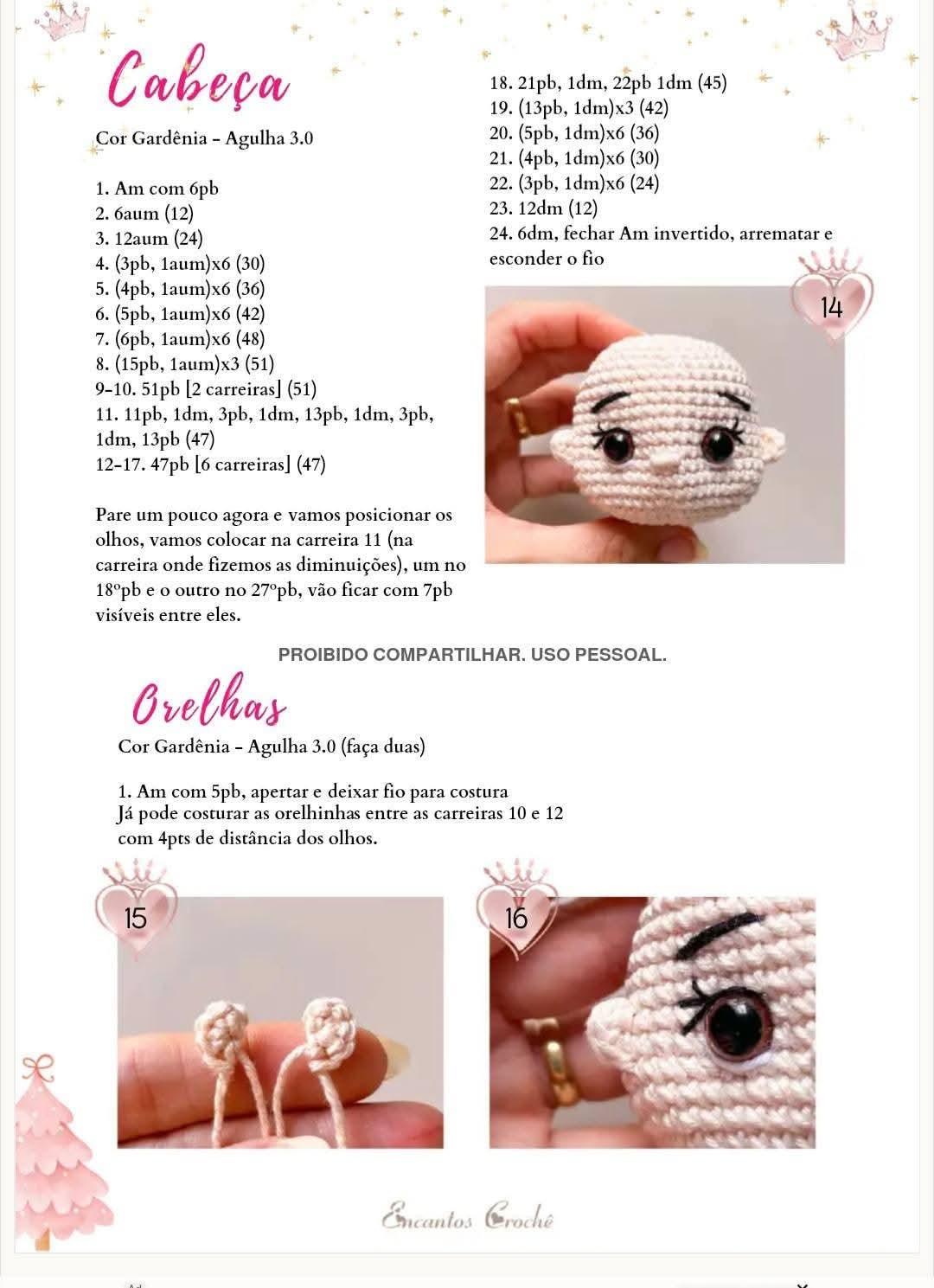 Tutorial Móc Len Búp bê Công chúa và Mũ Giáng sinh