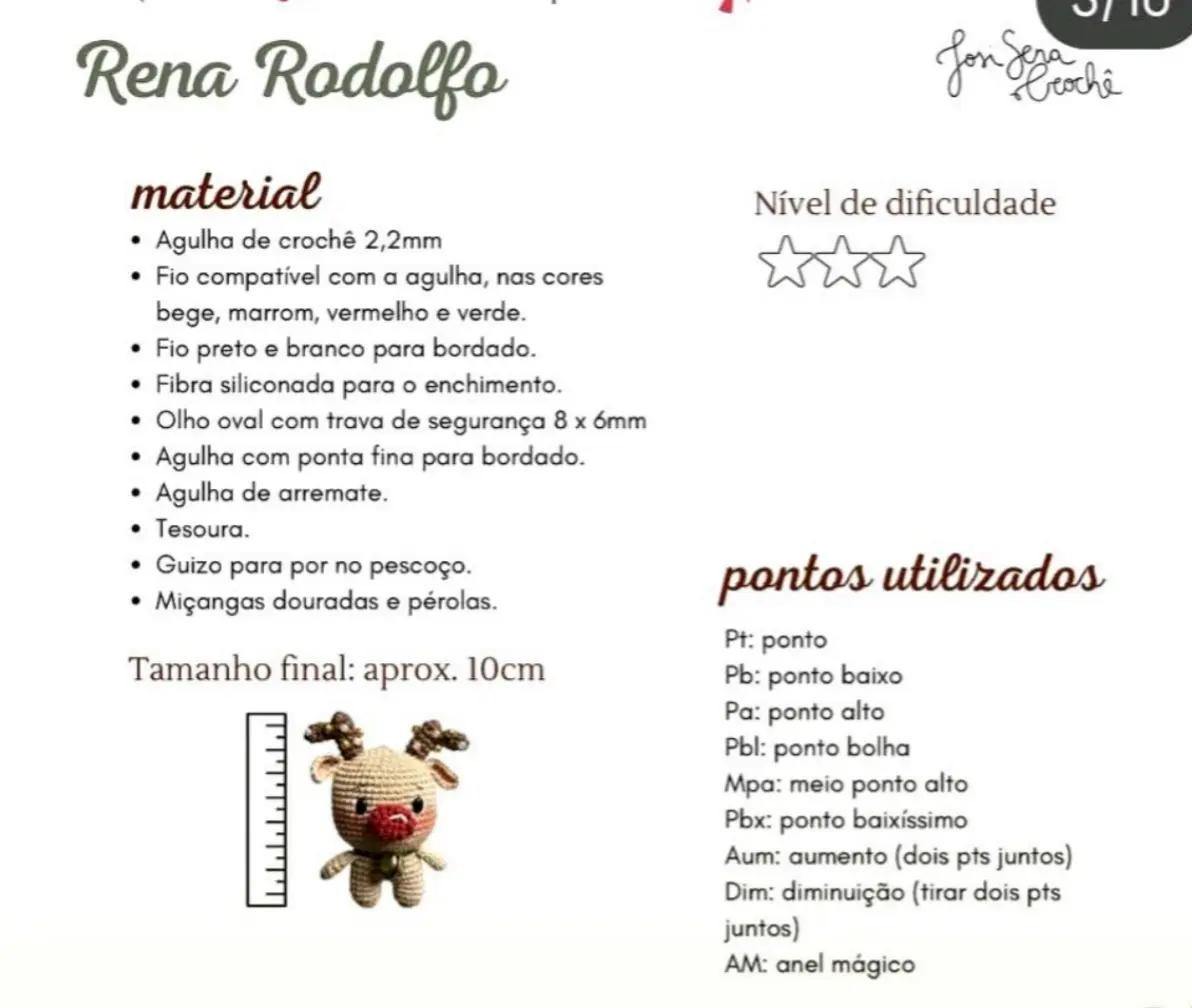 Tutorial Móc Len Búp bê Hươu Rudolph Giáng Sinh