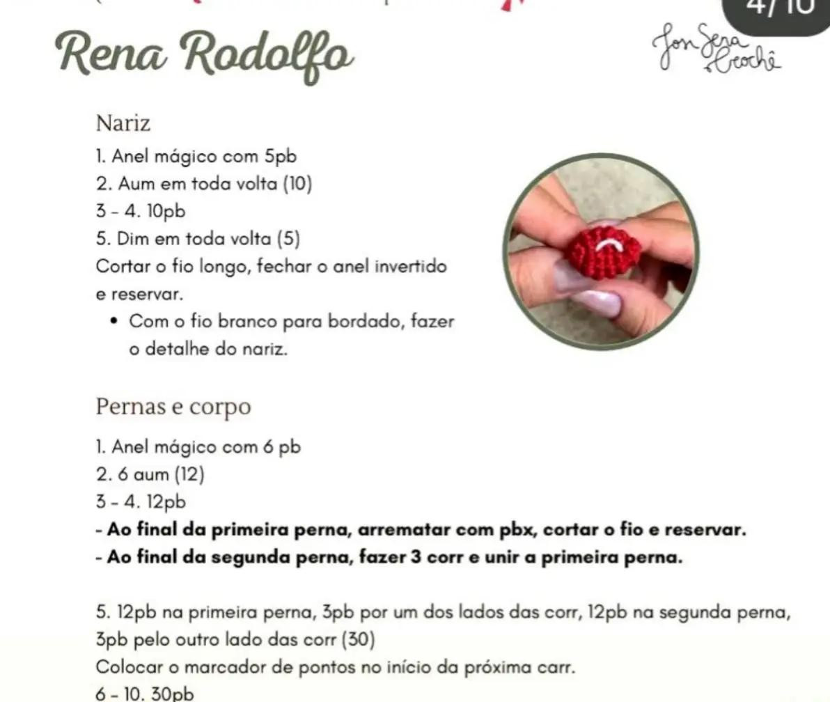 Tutorial Móc Len Búp bê Hươu Rudolph Giáng Sinh